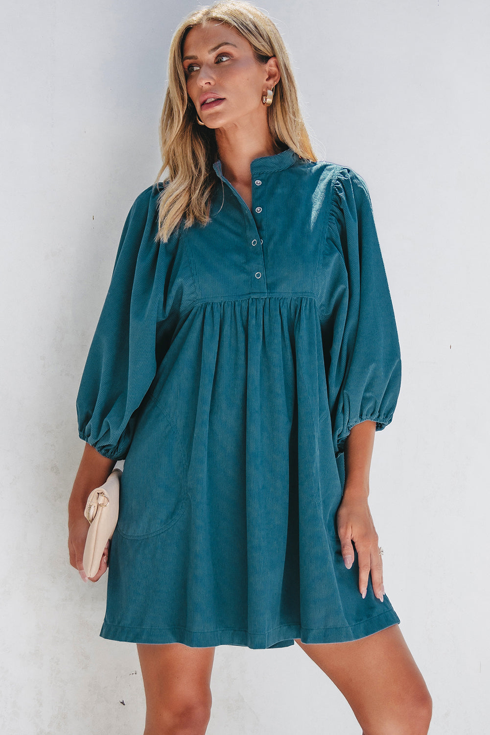 Corduroy Empire Waist Dress for Women