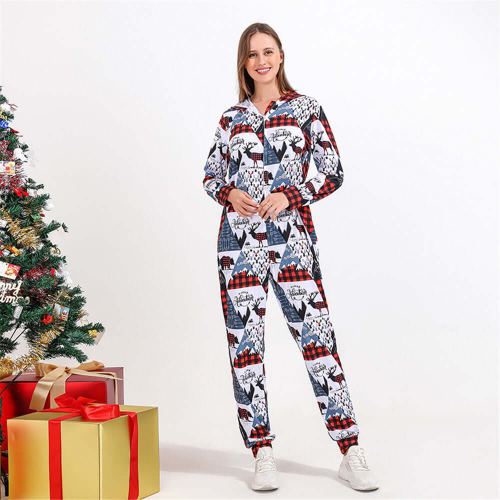 Red Polyester Bodysuit - Fashionable Simple Printed One-Piece