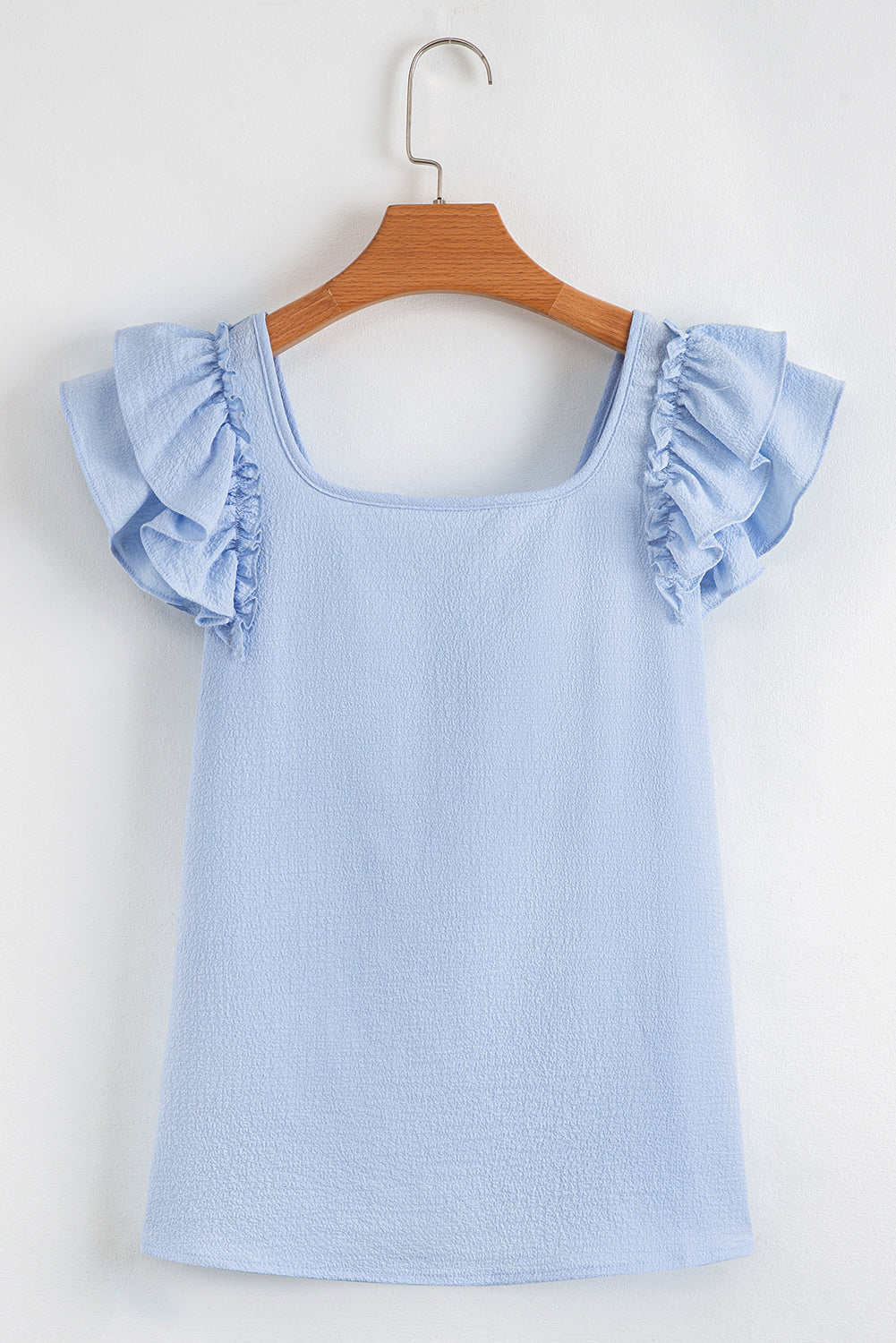 Butterfly Sleeve Bowknot Blouse – Elegant Textured Top for Women