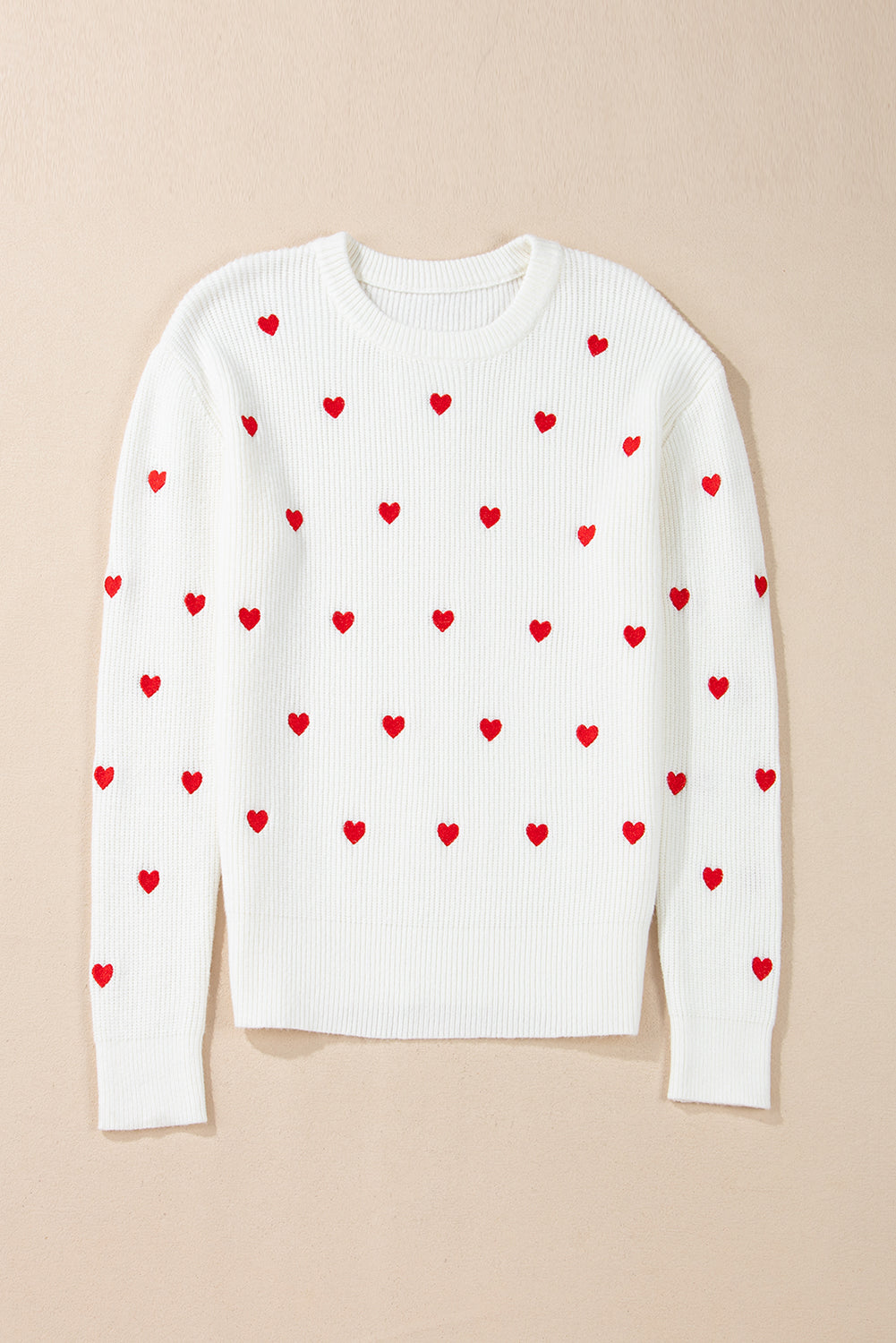 Pink Knit Sweater for Women – Cozy Ribbed Pullover with Casual Fit