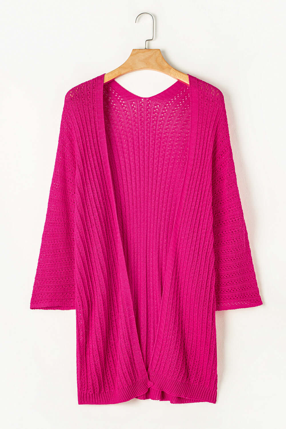 Bohemian Kimono Cardigan - Hollow Knit Open Sweater