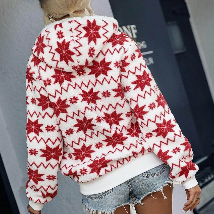 Christmas Snowflake Womens Coat Street Hipster Style