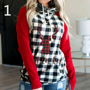 Christmas Tree Print Hooded Sweater Women