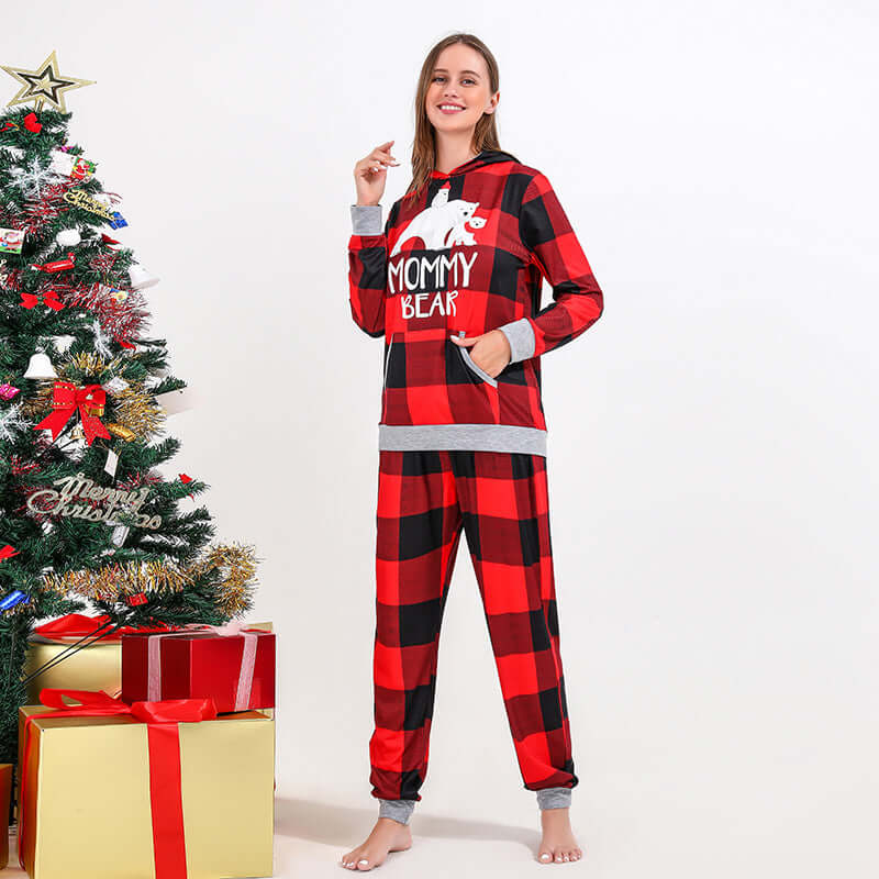 Red Printed Family Lounge Set Stylish Matching Homewear