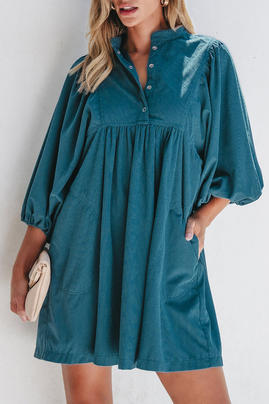 Corduroy Empire Waist Dress for Women