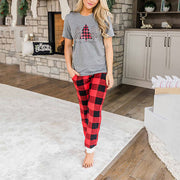 Letter Print Christmas Suit Women