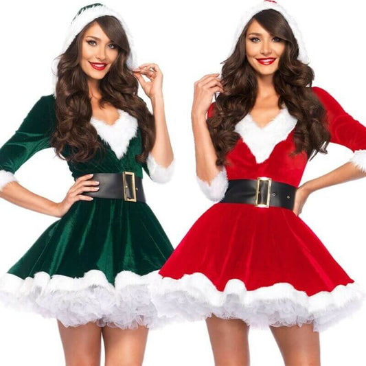 Christmas Polyester Women's Dress With Elegant Holiday Fit