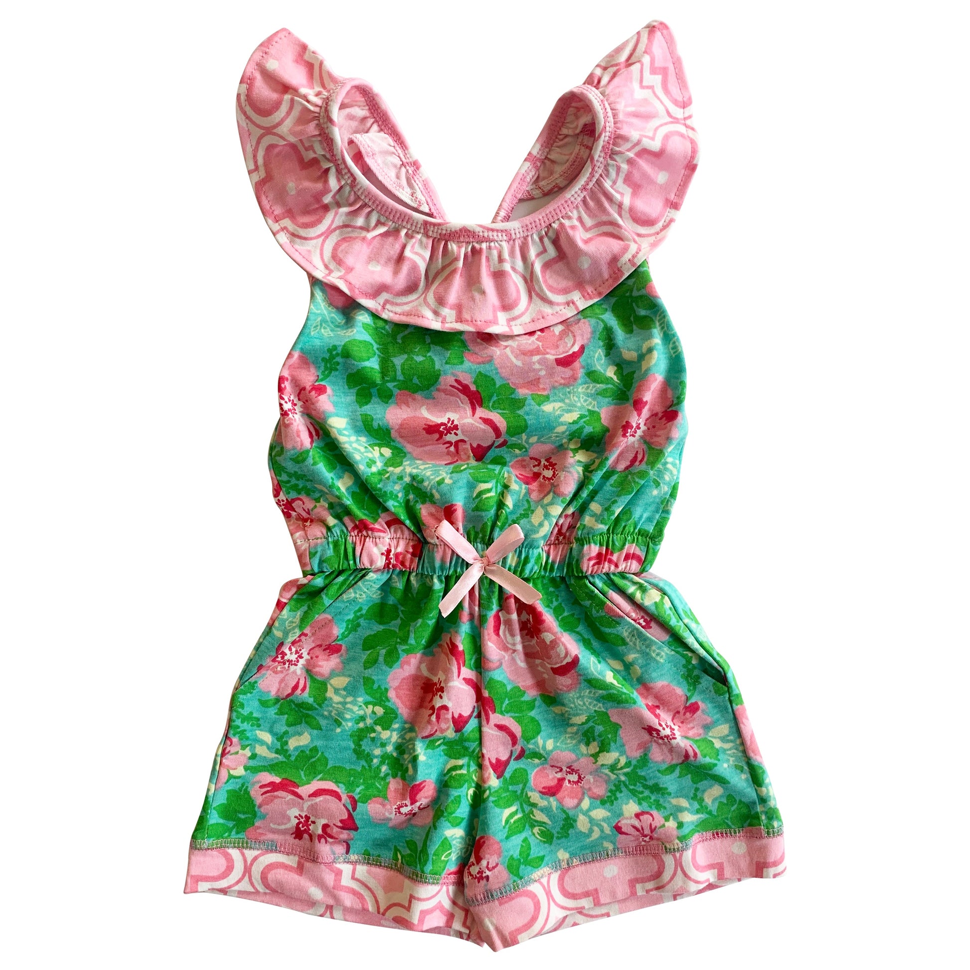  Floral and Arabesque Girls Jumpsuit Trendy Comfortable Romper