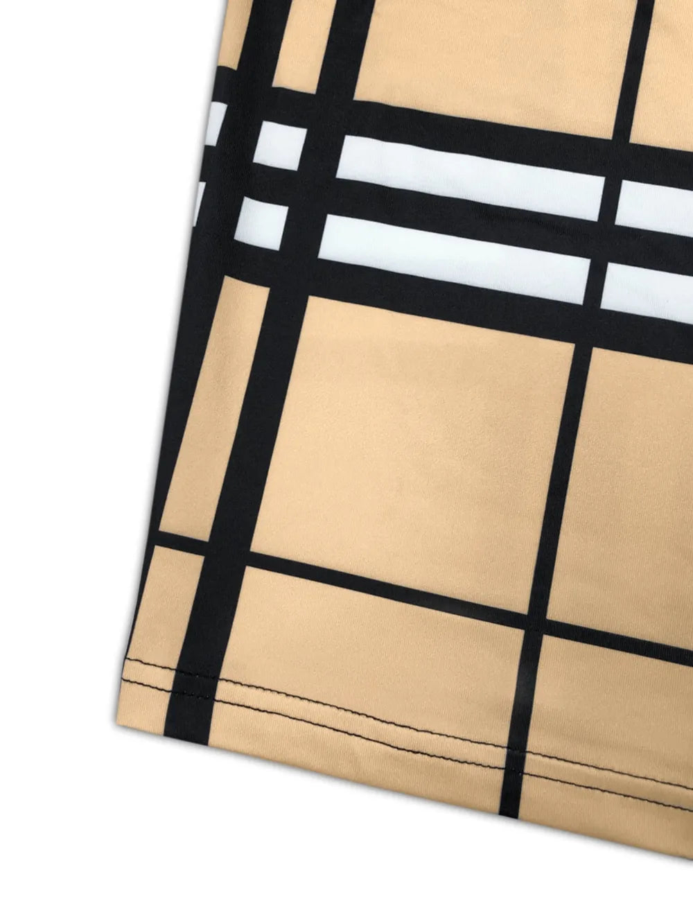 Close-up of fabric pattern showcasing the plaid design of the Plus Size Plaid V-Neck Long Sleeve Wrap Dress.