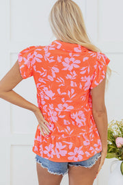Karla Floral Collared Button Blouse-1
