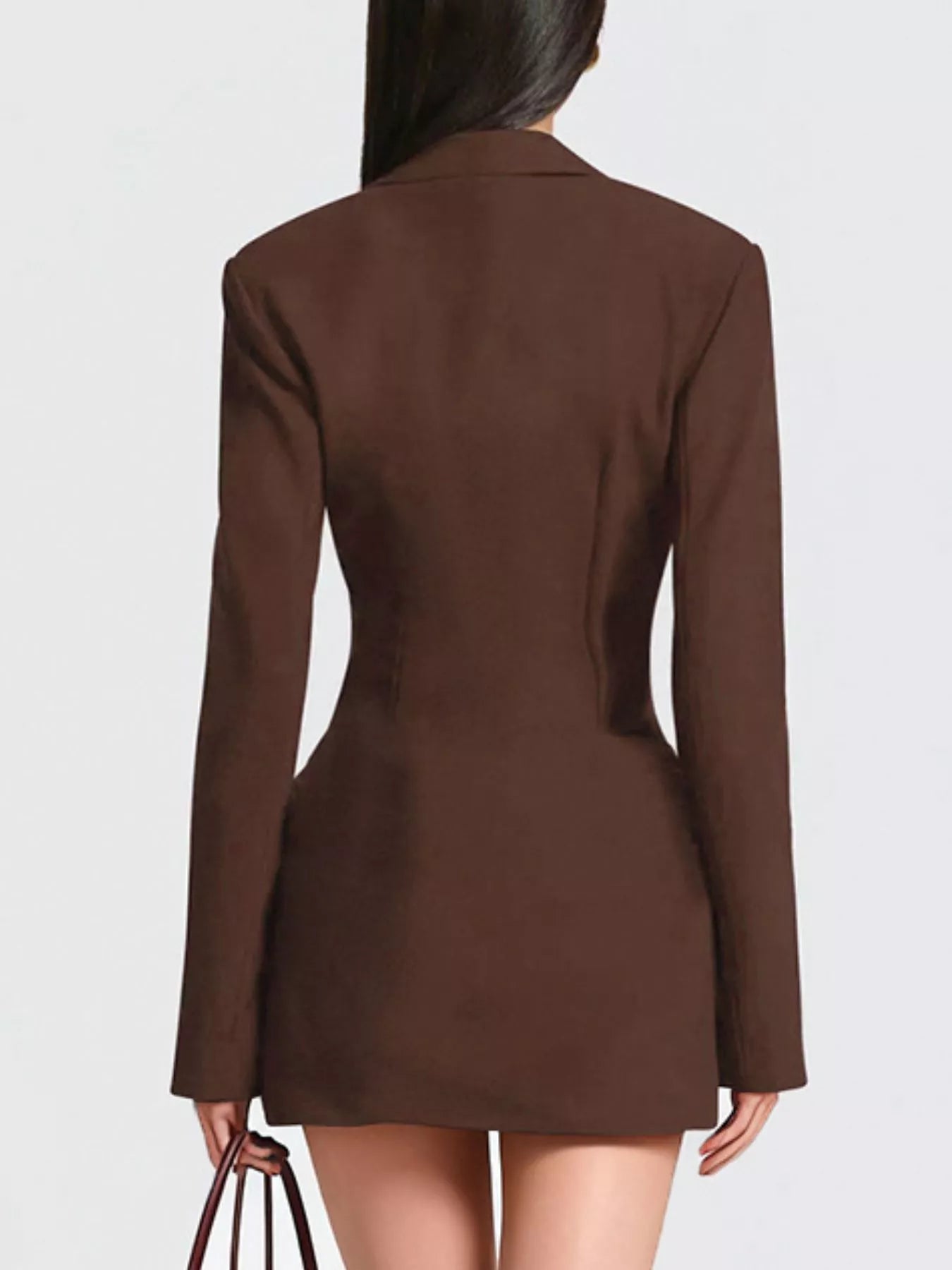  Chic Blazer Inspired Plus Size Mini Dress Elegant Long Sleeve Design