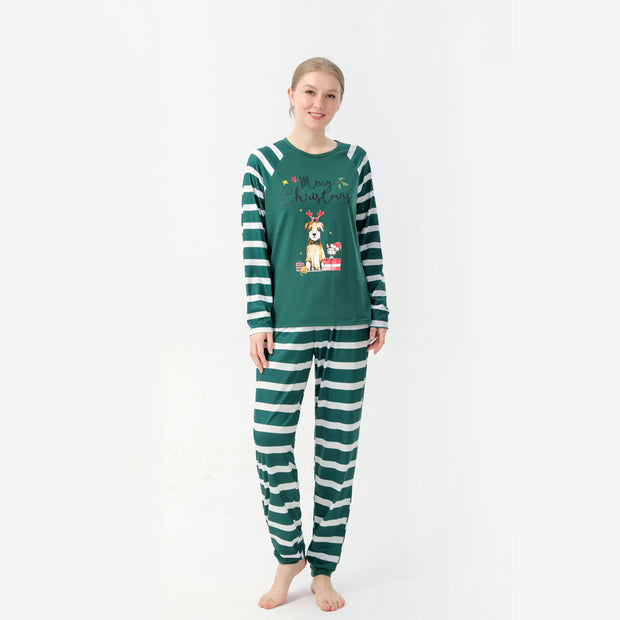 Family European And American Christmas Parent-child Printed Pajamas Set