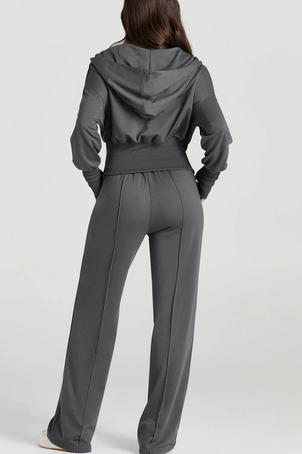 Zip-Up Hoodie and Pants Active Set front view