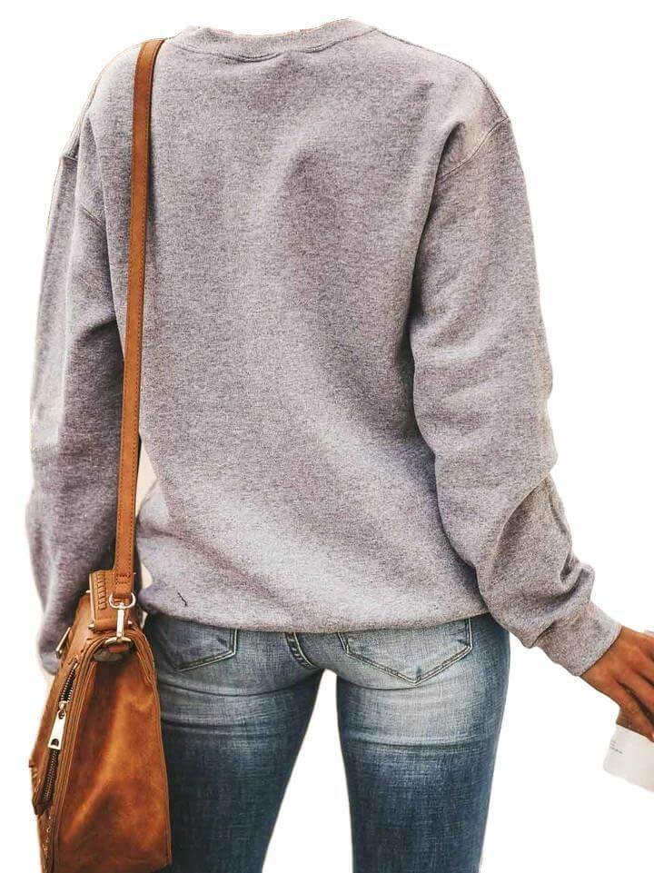 Printed Santa High Collar Sweatshirt Loose Casual Pullover
