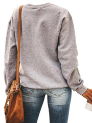 Women Loose Christmas Print Fleece Sweater