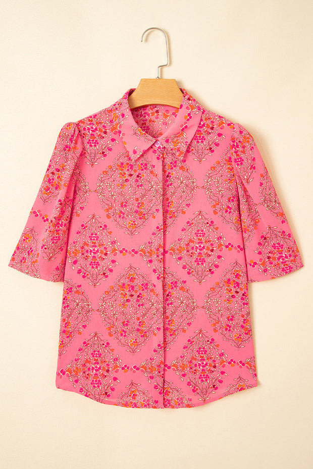 Josephine Floral Wide Short Sleeve Loose Top-3
