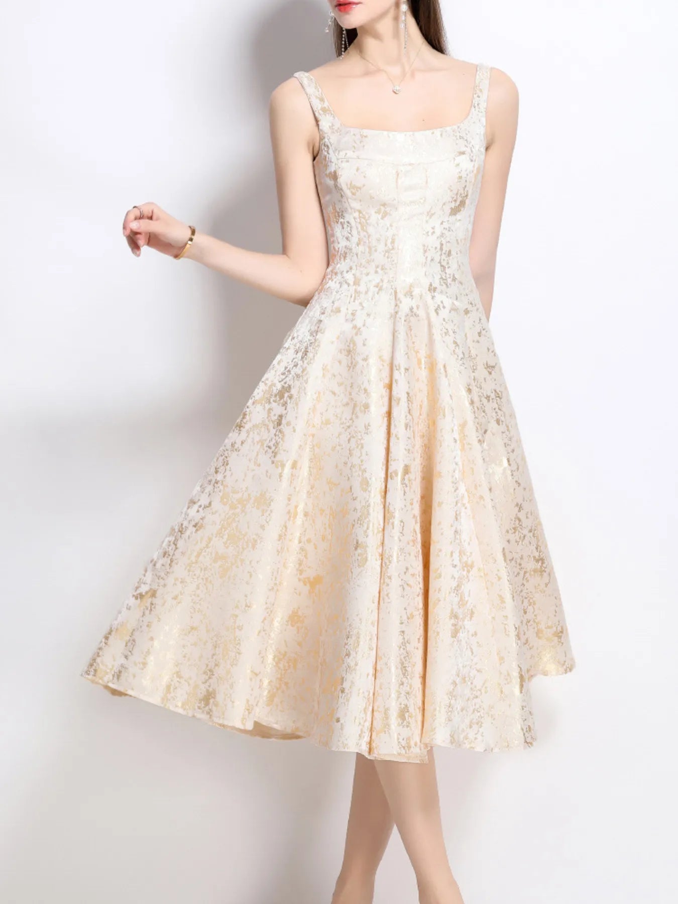 Floral A-Line Sleeveless Midi Dress outfit inspiration