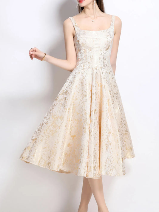 Floral A-Line Sleeveless Midi Dress outfit inspiration