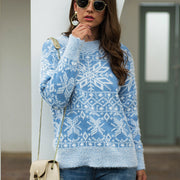 Christmas snowflake long-sleeved pullover women