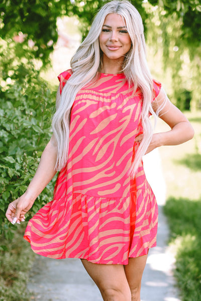 Matilda Zebra Stripe Pocketed Dress-0