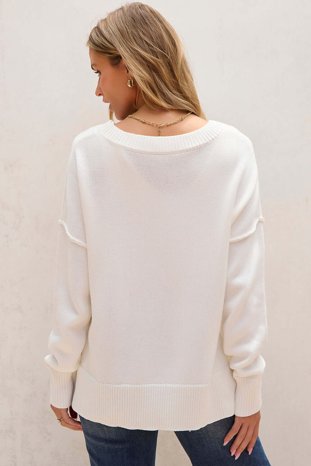American Flag Cable Knit Drop Shoulder Sweater for Women 