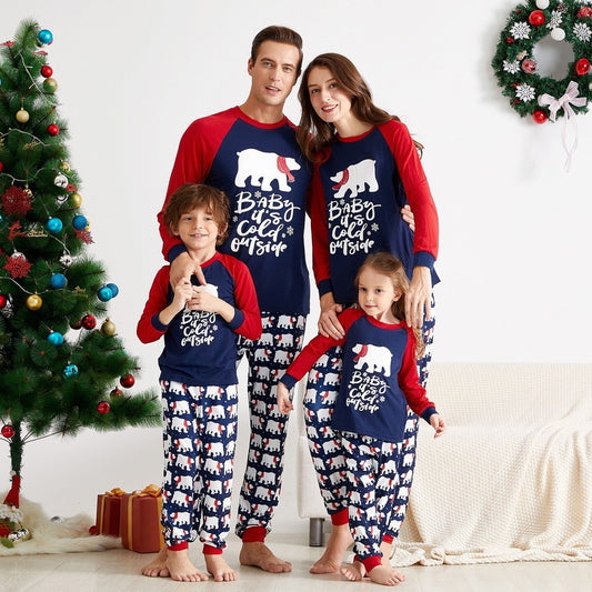 Imitation Cotton Family Pajama Set - Cozy Cartoon Homewear
