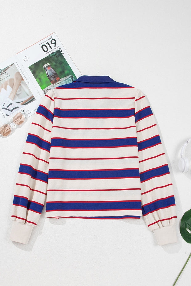 Genesis Stripe Polo Pullover Sweatshirt-3