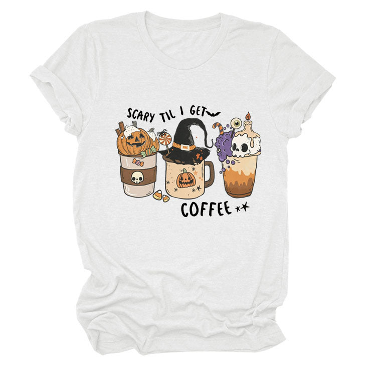 Pumpkin Halloween Crew Neck Short Sleeve T-shirt Girl