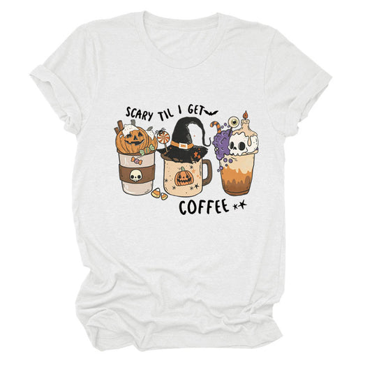 Pumpkin Halloween Crew Neck Short Sleeve T-shirt Girl