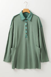 Arianna Waffle  Half Button Top-7