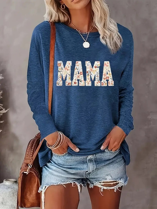 Halloween Pumpkin Pattern Round Neck Long-t-shirt