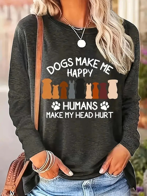 Halloween Pumpkin Pattern Round Neck Long-t-shirt
