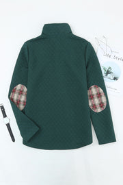 Zara Texture Plaid Trim Sweatshirt-3