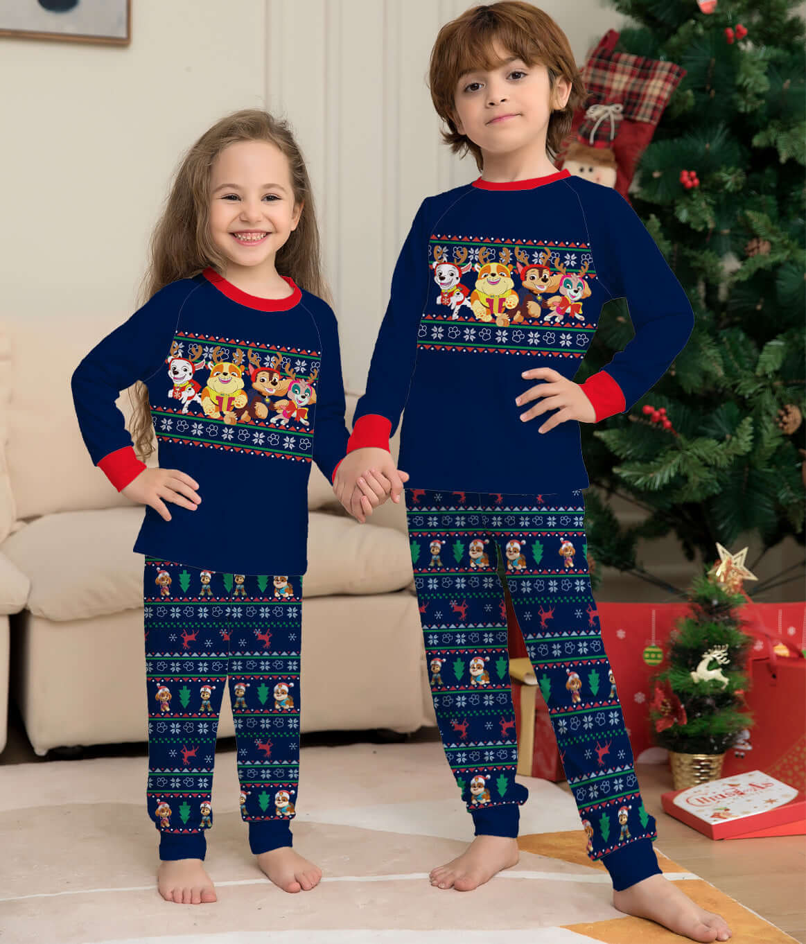 Family Cotton Pajama Set Cute Plaid Matching Style