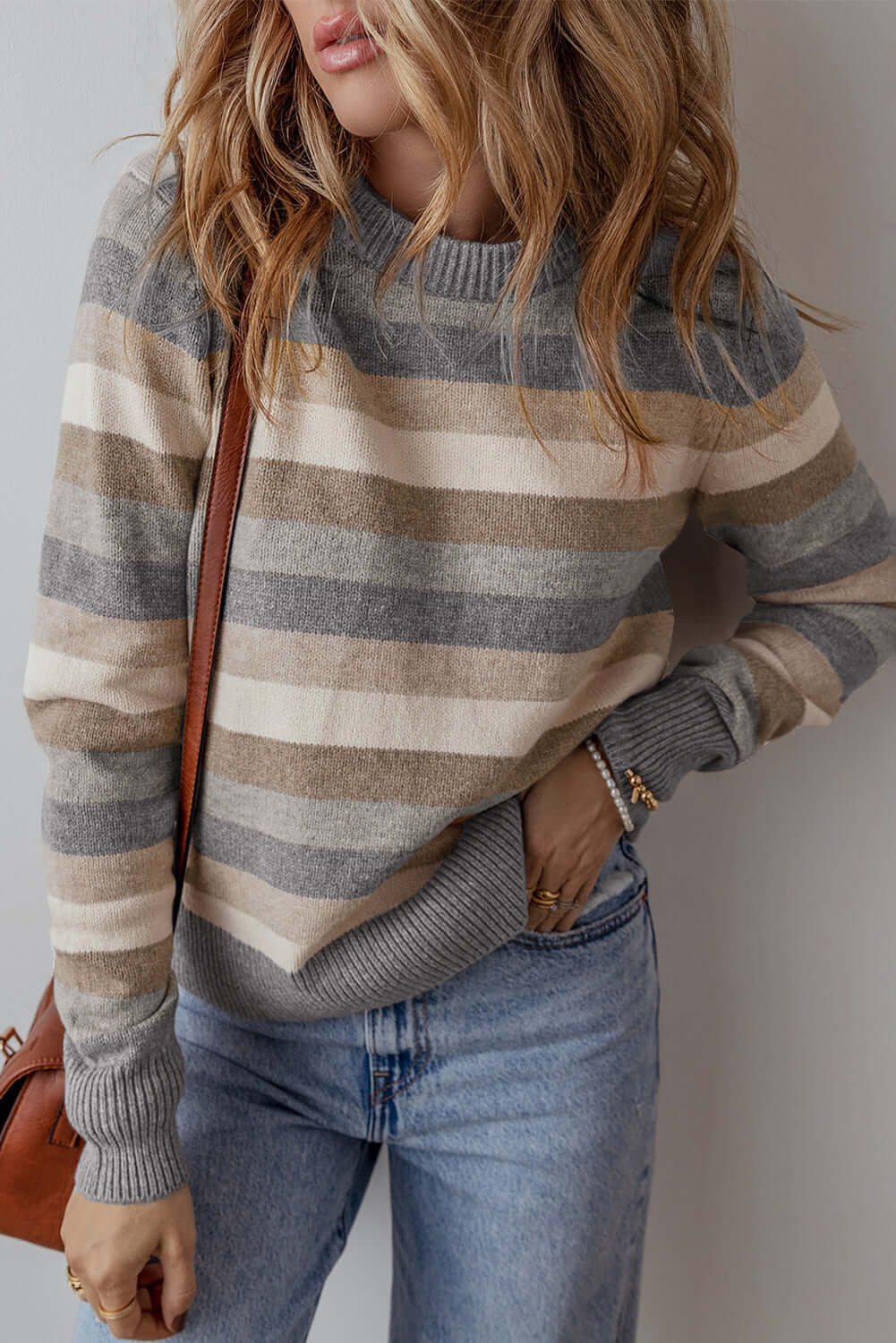 Stripe Ribbed Sweater - Colorful Cozy Style