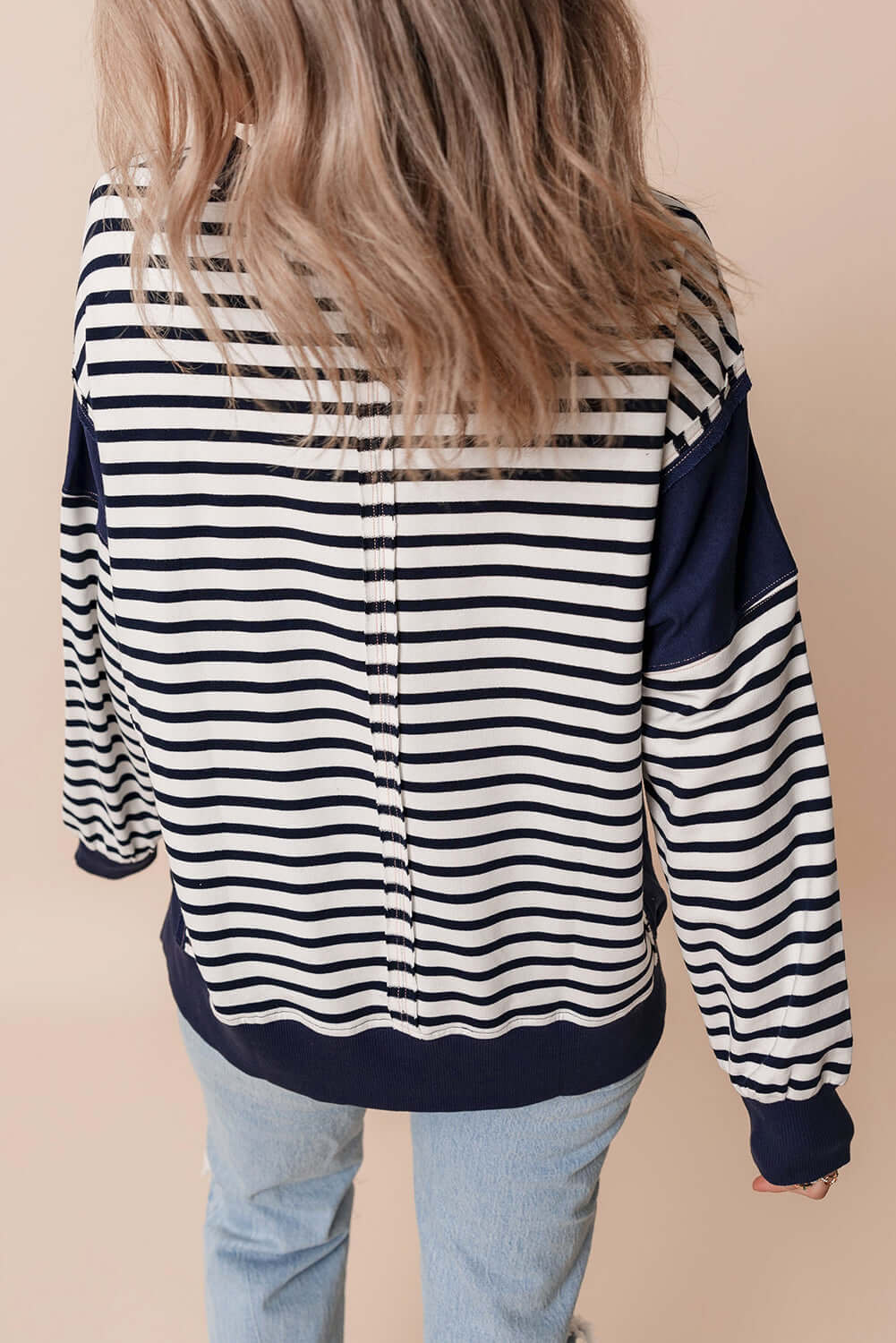 loose fit sweatshirt with exposed seams