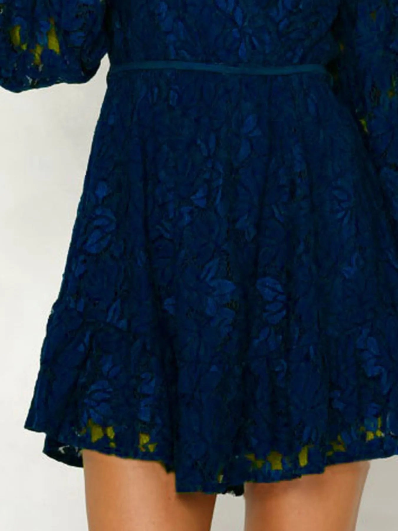  Lace Buttoned Tied Dress For Women Elegant Chic Style