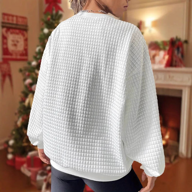 Fashion Christmas Printing Casual Sweatshirt Women