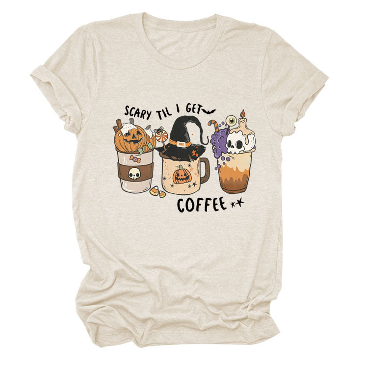 Pumpkin Halloween Crew Neck Short Sleeve T-shirt Girl