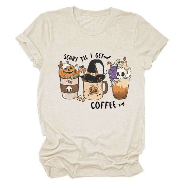 Pumpkin Halloween Crew Neck Short Sleeve T-shirt Girl