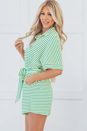 Annabelle Stripe Buttoned & Tie Romper-2