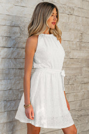 Reyna Lace Sleeveless Knot Back Mini Dress-2