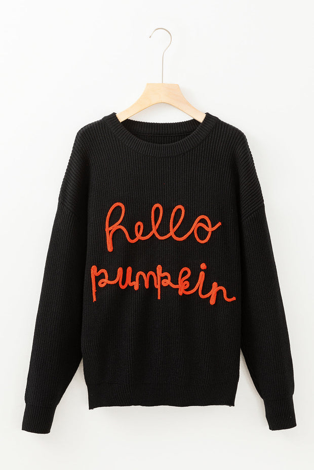 Hello Pumpkin Graphic Sweater-6