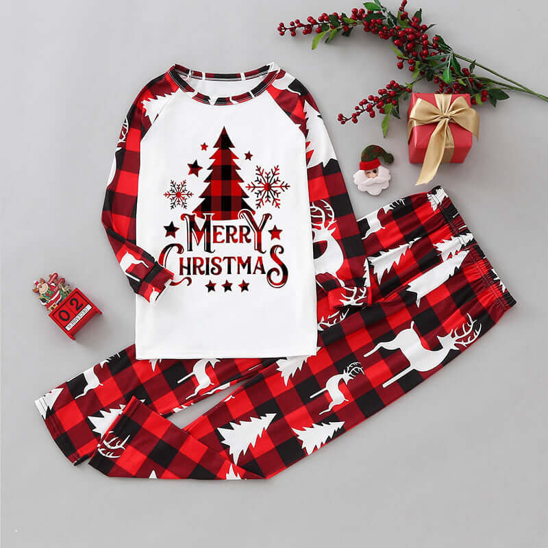 White Printed Family Outfit - Fashionable Polyester Matching Set