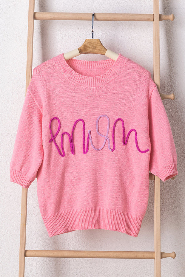 Maxine Mom Tinsel Front Short Sleeve Sweater-2