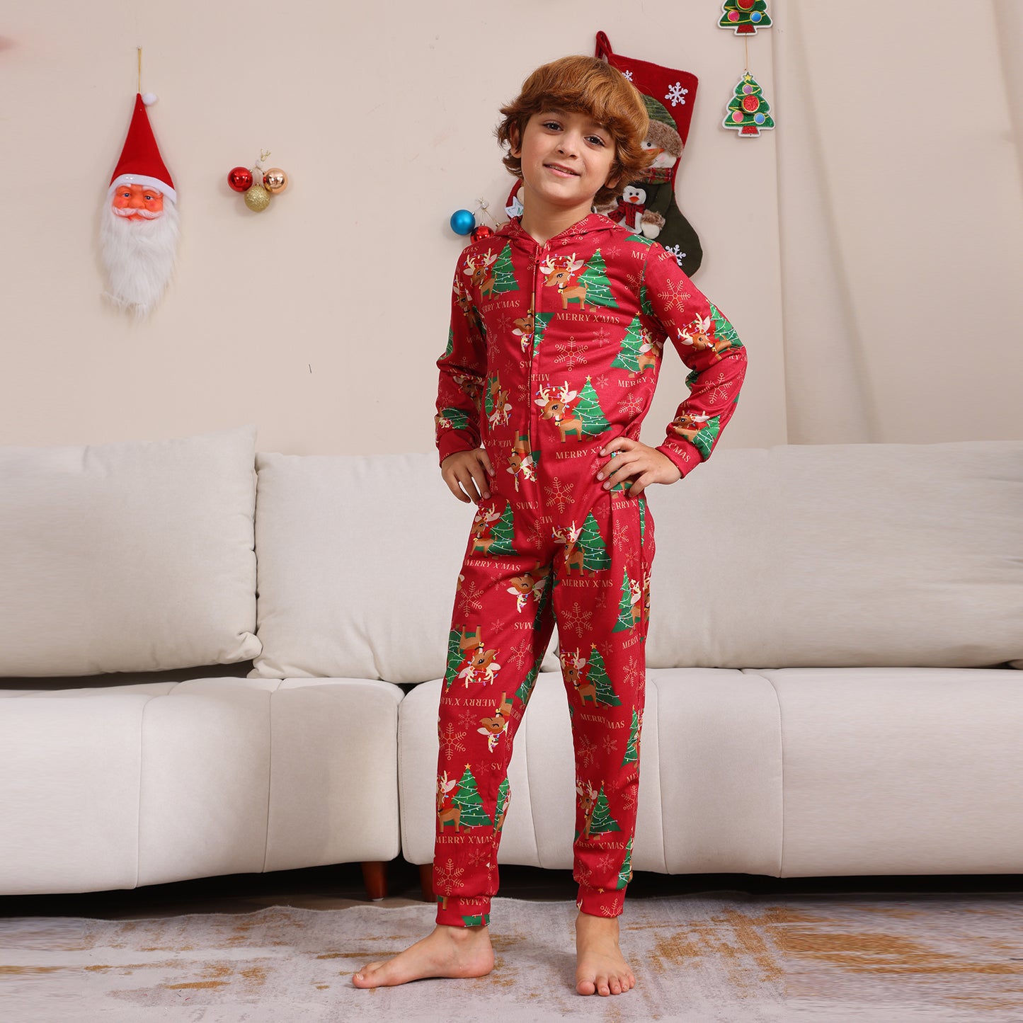  Cartoon Plaid Family Sleepwear Matching Homewear Set