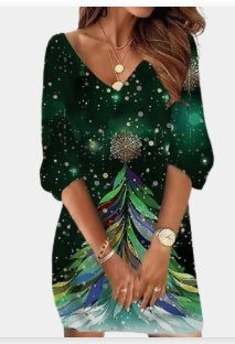 Christmas Print Casual Skirt Women