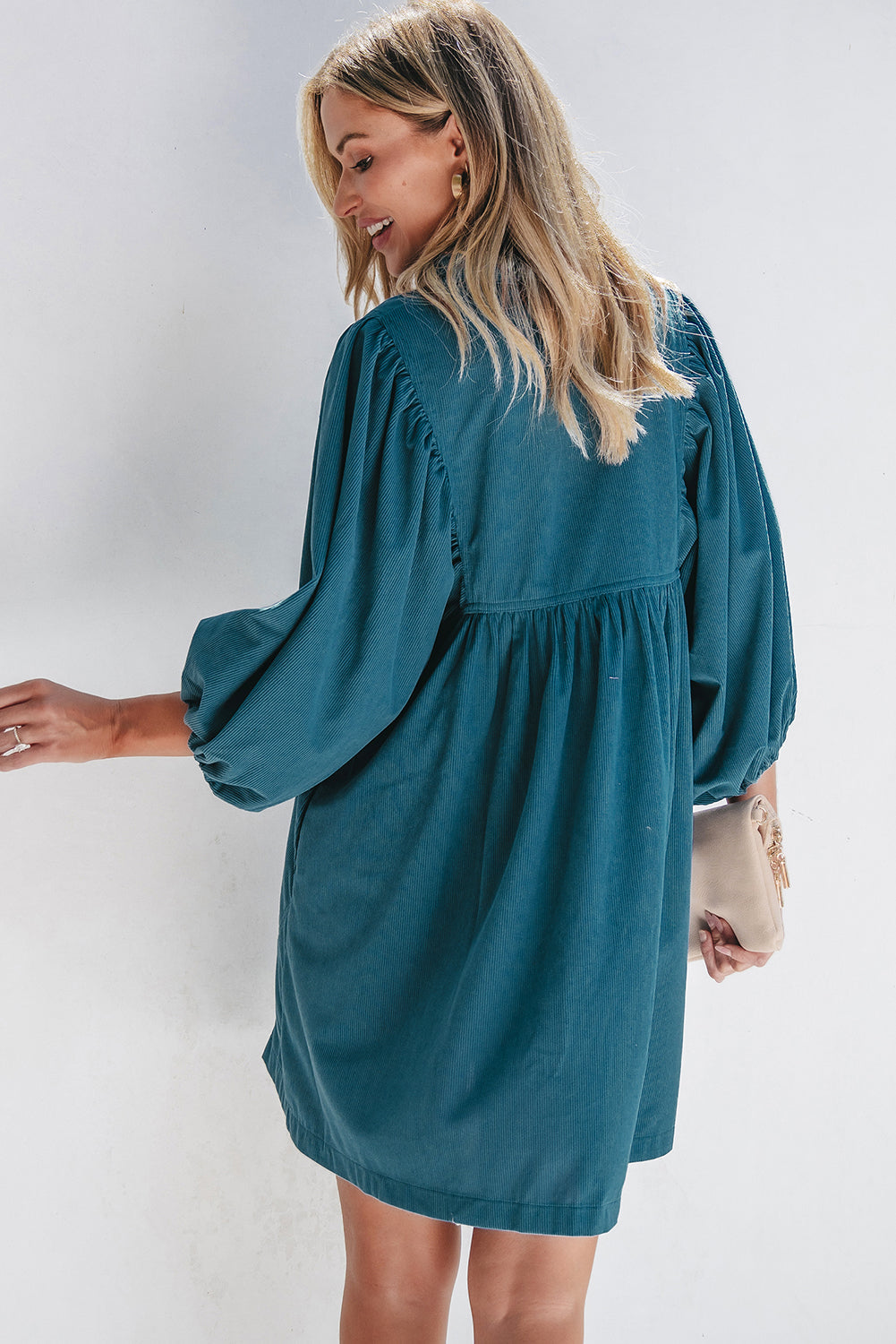 Corduroy Empire Waist Dress for Women