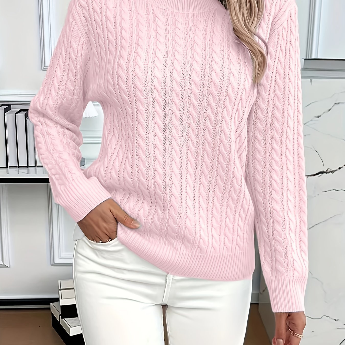 Versatile Fashion Classic Twist Round Neck Sweater for Women