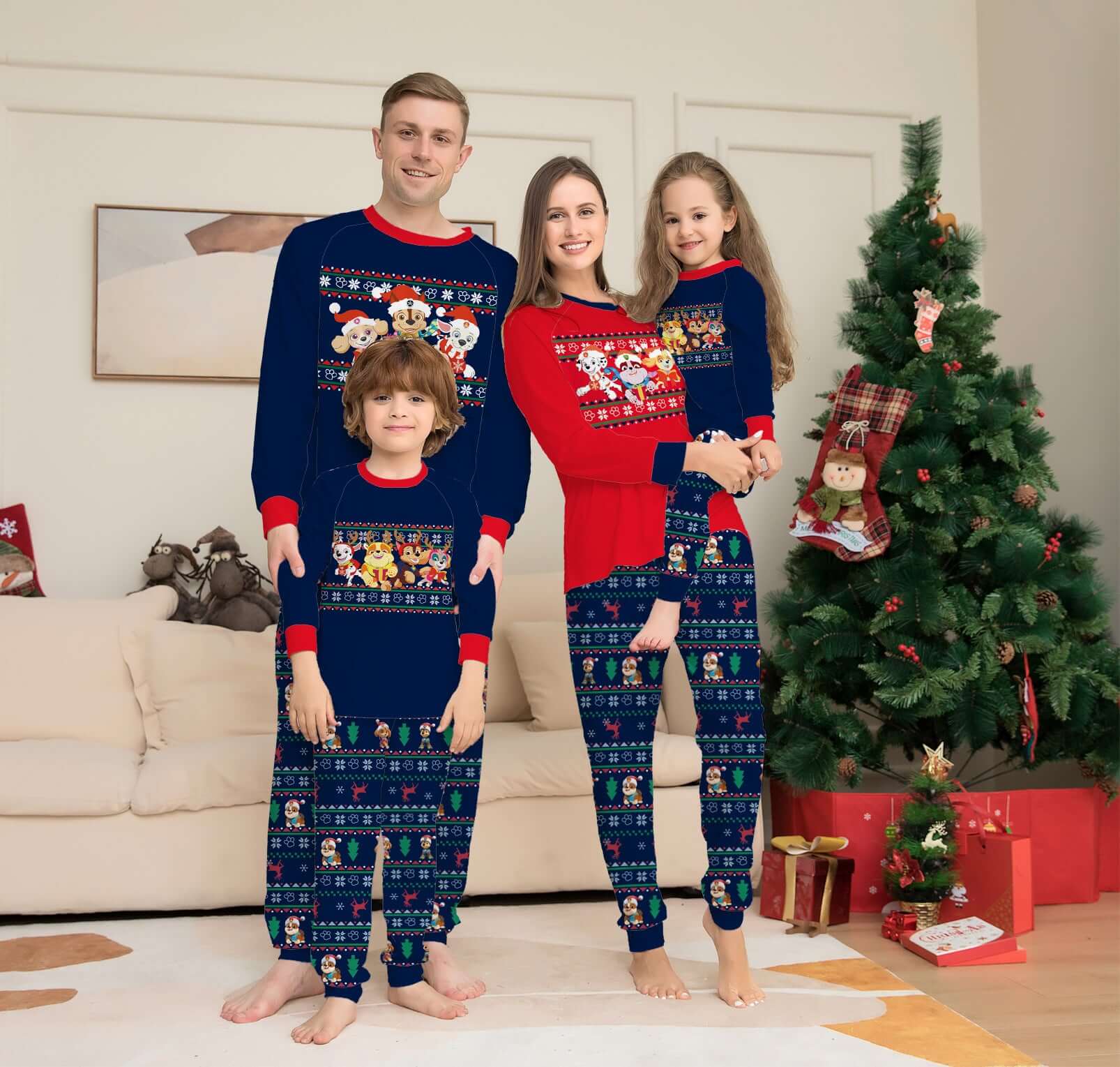 Family Cotton Pajama Set Cute Plaid Matching Style